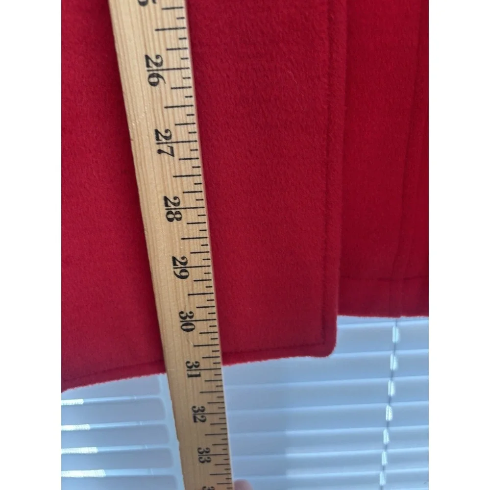 Hope & Henry Girls Red Dress Coat Sz 10 Double Breasted Black Velvet Trim Classi